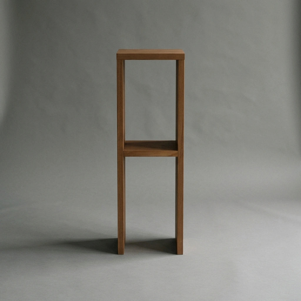 IWAKI Mesita de noche de madera maciza. Acabado "D A R K".