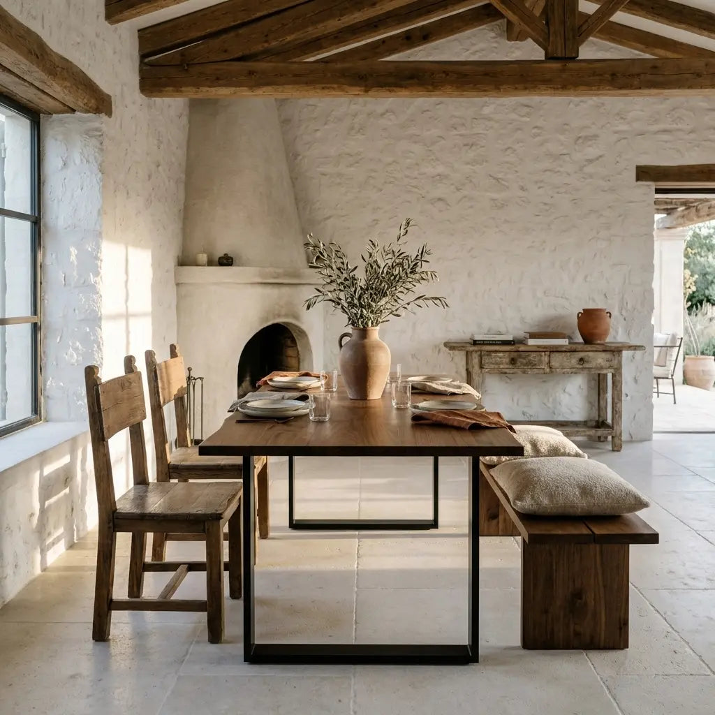 KASA Solid wood dining table. "DARK" finish.