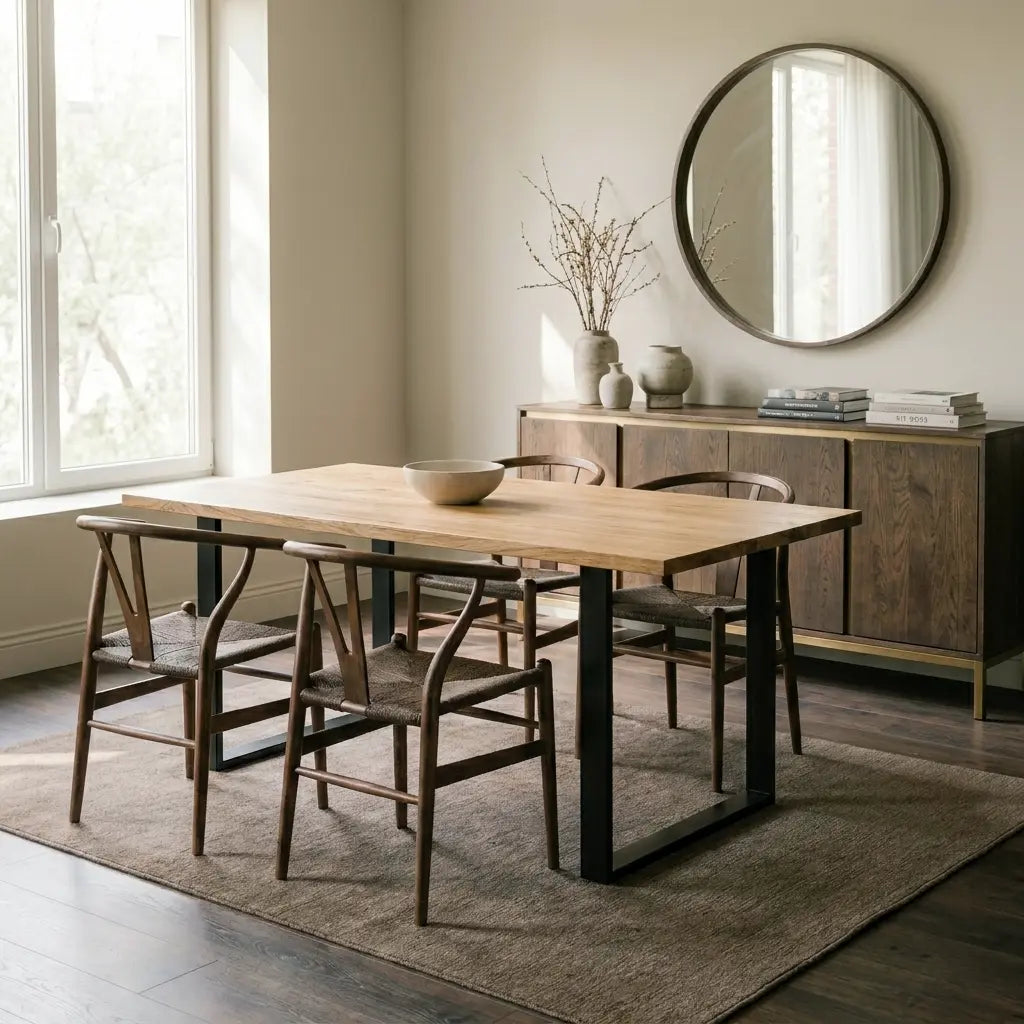 KASA Solid wood dining table. "OAK" finish.