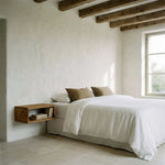 KINPU Solid wood floating bedside table. 