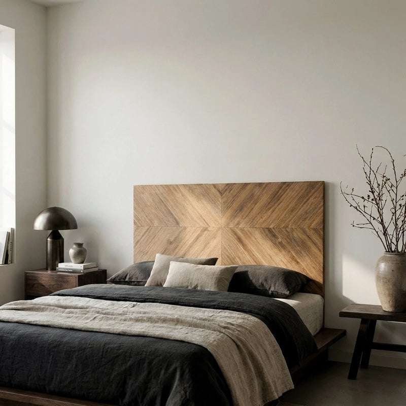 MOSAIC Cabecero de cama de madera maciza en espiga.