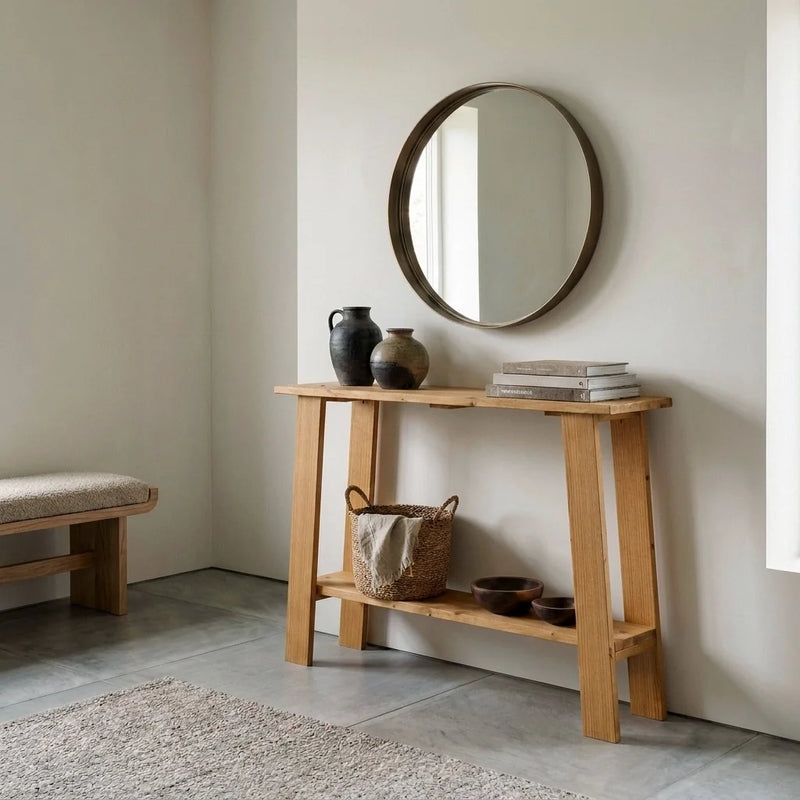 NASU Consola - Recibidor de madera maciza. Acabado 