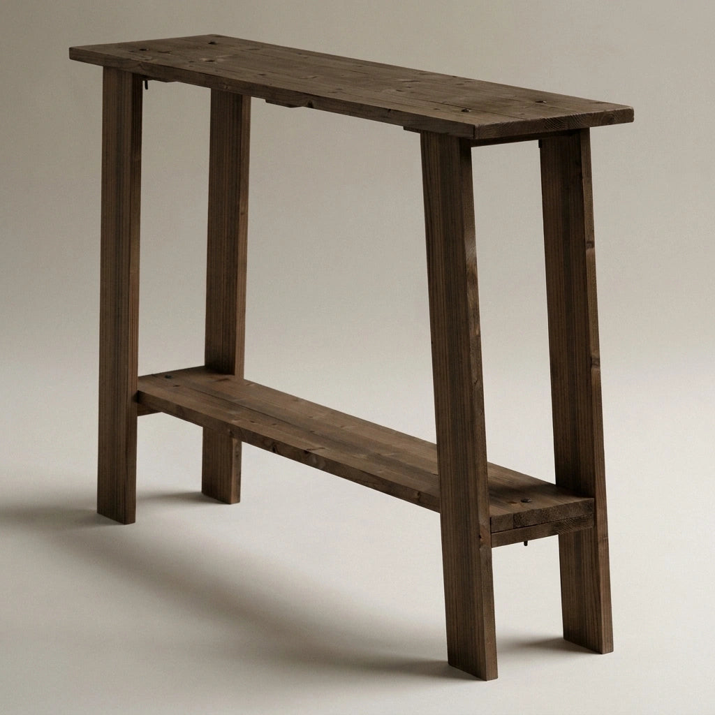 NASU Consola - Récepteur de bois massif. Accabado "RAWGRAY".