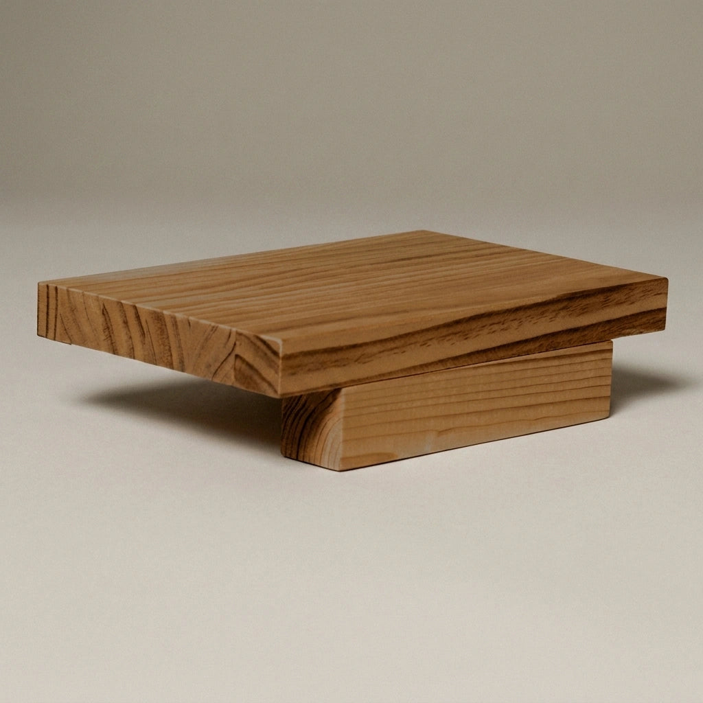 ONTAKE Floating bedside table in solid wood. "DARK" finish.