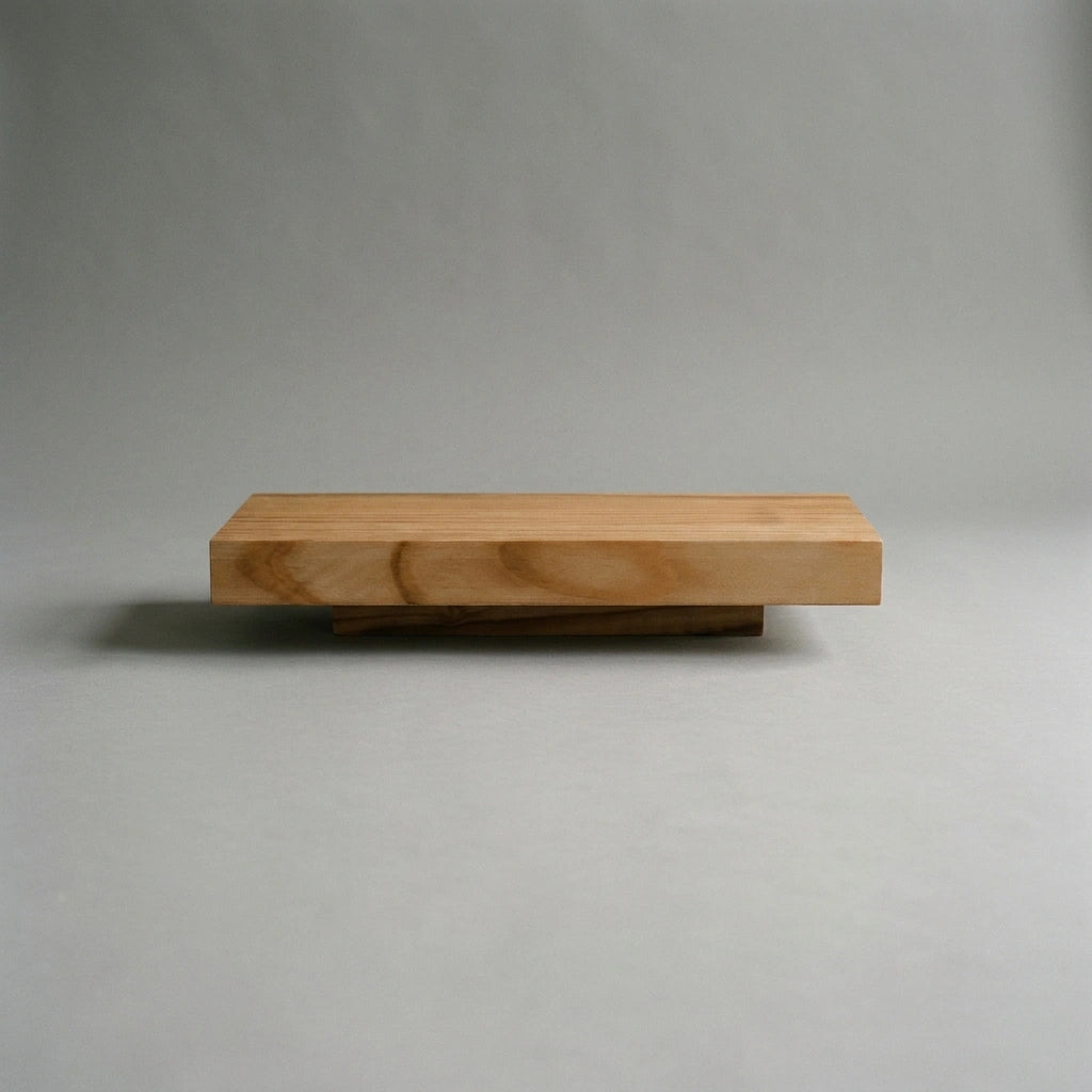 ONTAKE Floating bedside table in solid wood. "DARK" finish.