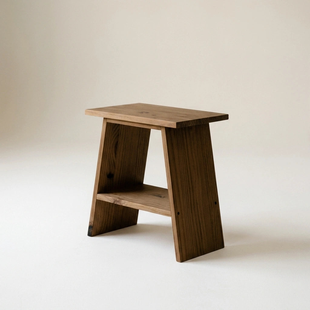 OOBAMI Table de nuit en bois massif. Acabado "DARK".