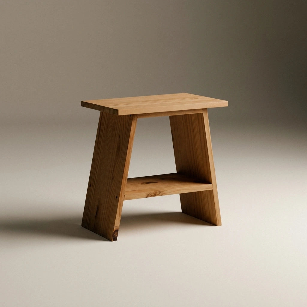 OOBAMI Table de nuit en bois massif. Acabado "DARK".