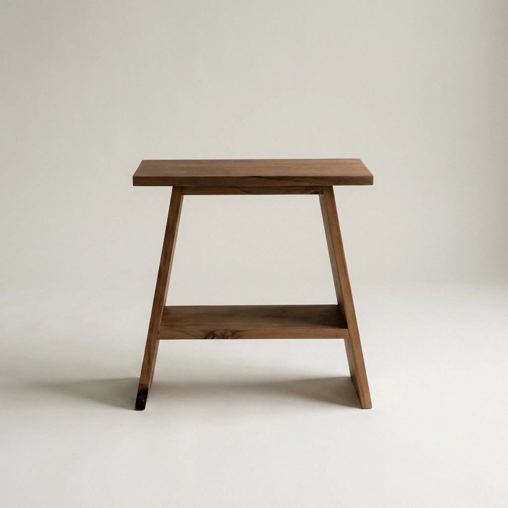 OOBAMI Table de nuit en bois massif. Acabado "DARK".