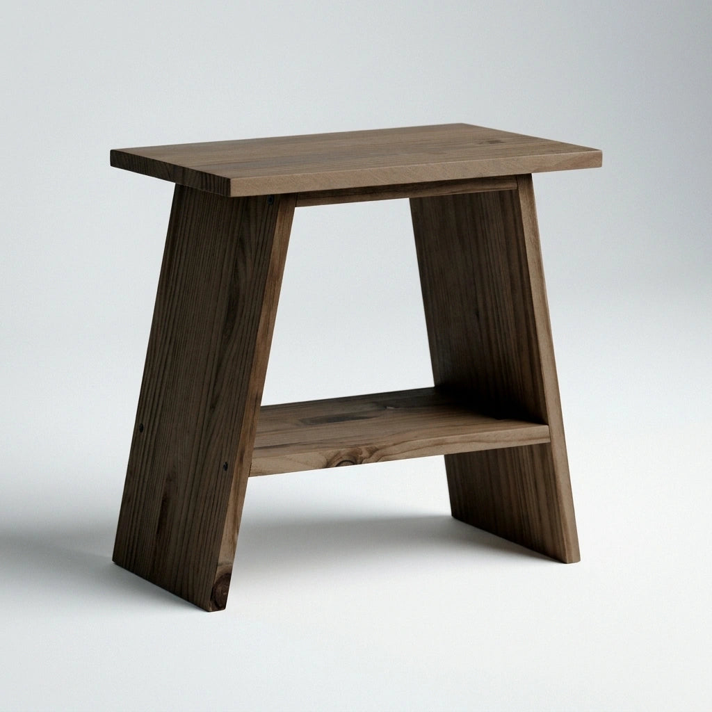 OOBAMI Solid wood bedside table. "RAWGRAY" finish.