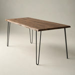 SHIOMI Solid wood dining table with sharp edges. 