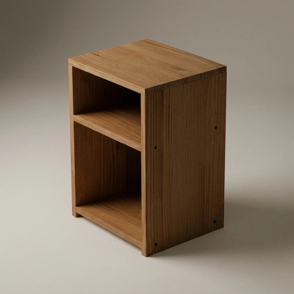 TEKARI Solid wood bedside table. "DARK" finish.