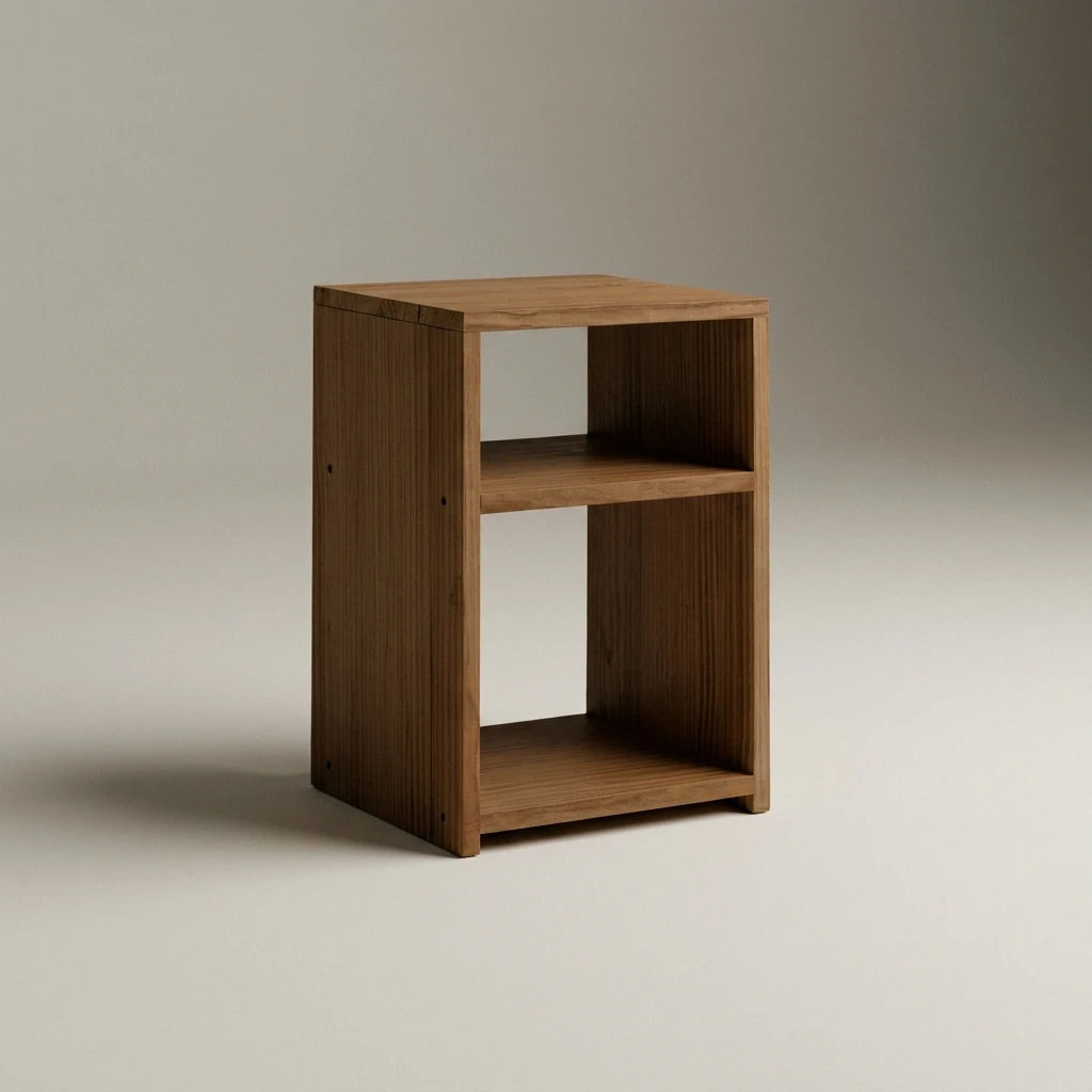 TEKARI Solid wood bedside table. "DARK" finish.