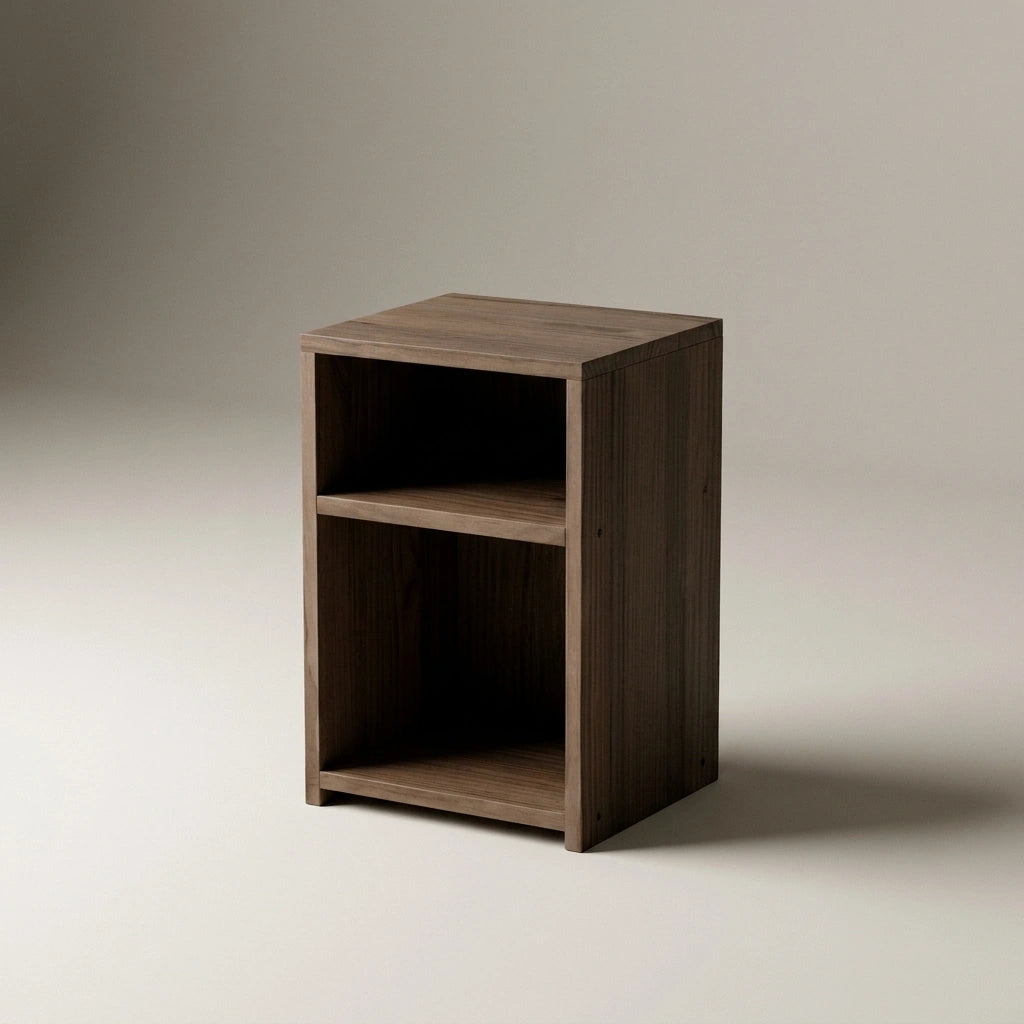 TEKARI Solid wood bedside table. "RAWGRAY" finish.