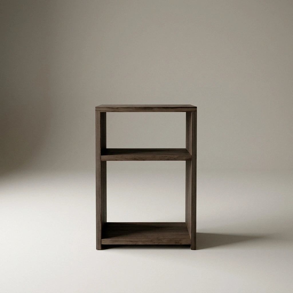 TEKARI Solid wood bedside table. "RAWGRAY" finish.
