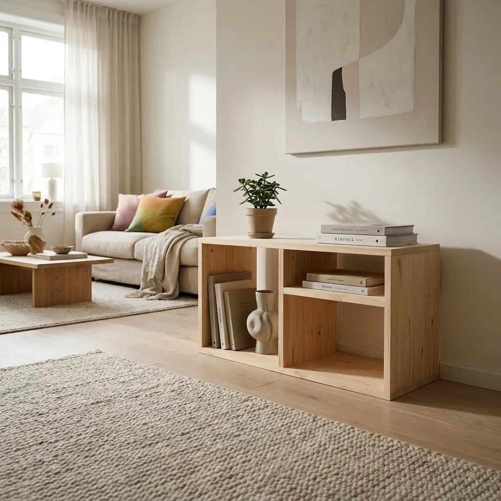 TESHIO Estantería - Mueble TV. Acabado "NATUREL"