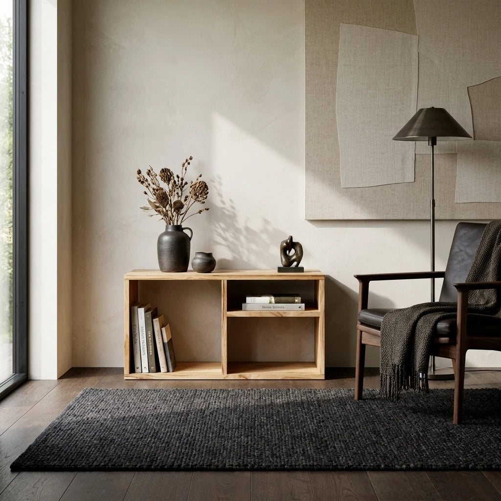 TESHIO Estantería - Mueble TV. Acabado "CHÊNE"