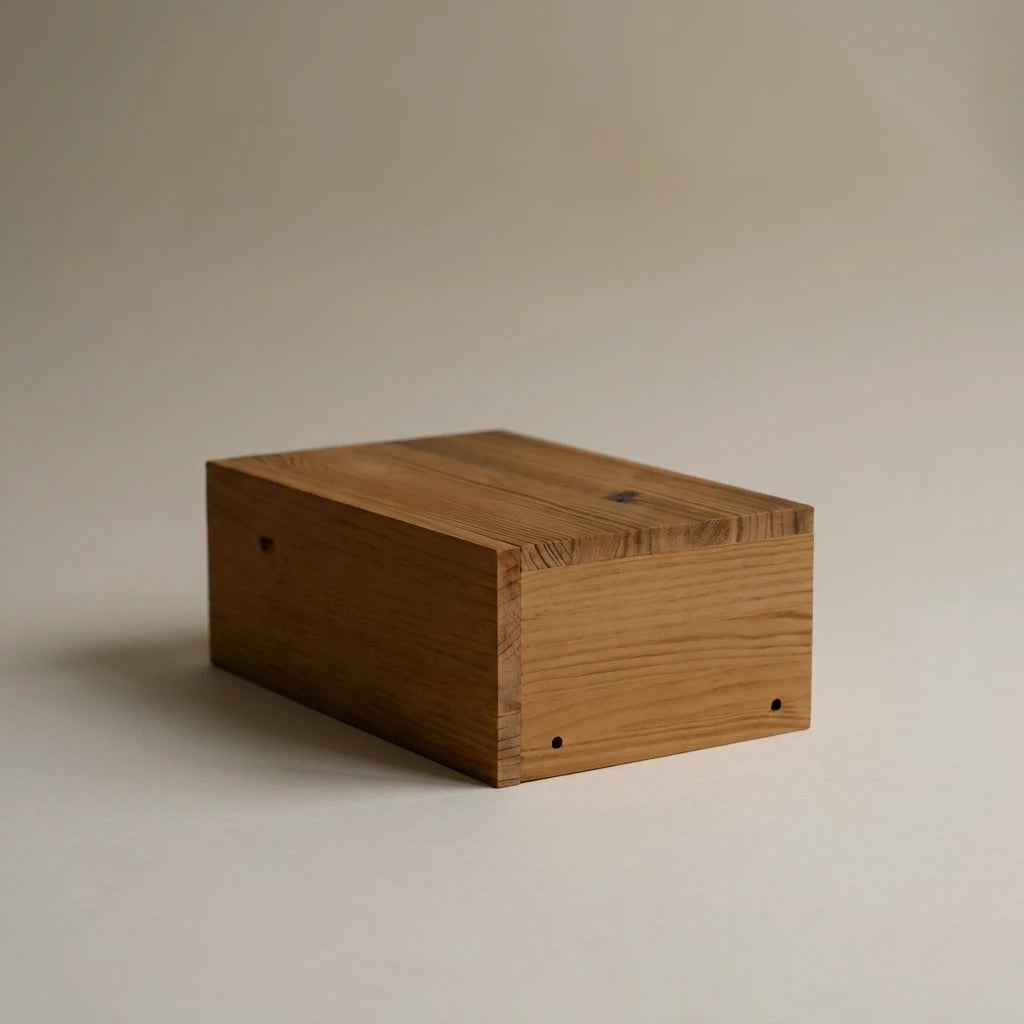TONE Mesita de noche flotante de madera maciza con cajón. Acabado "D A R K".