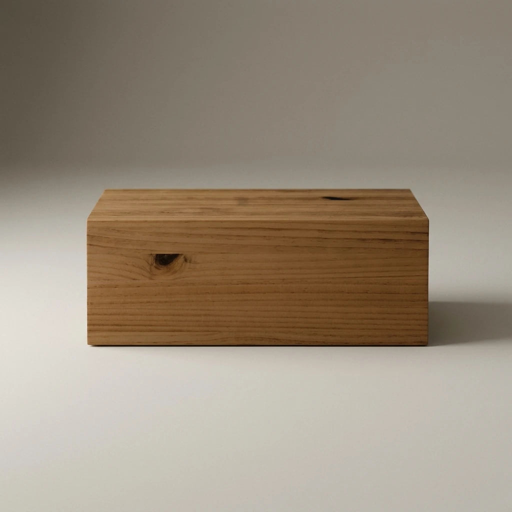 TONE Solid wood floating bedside table with drawer. "DARK" finish.
