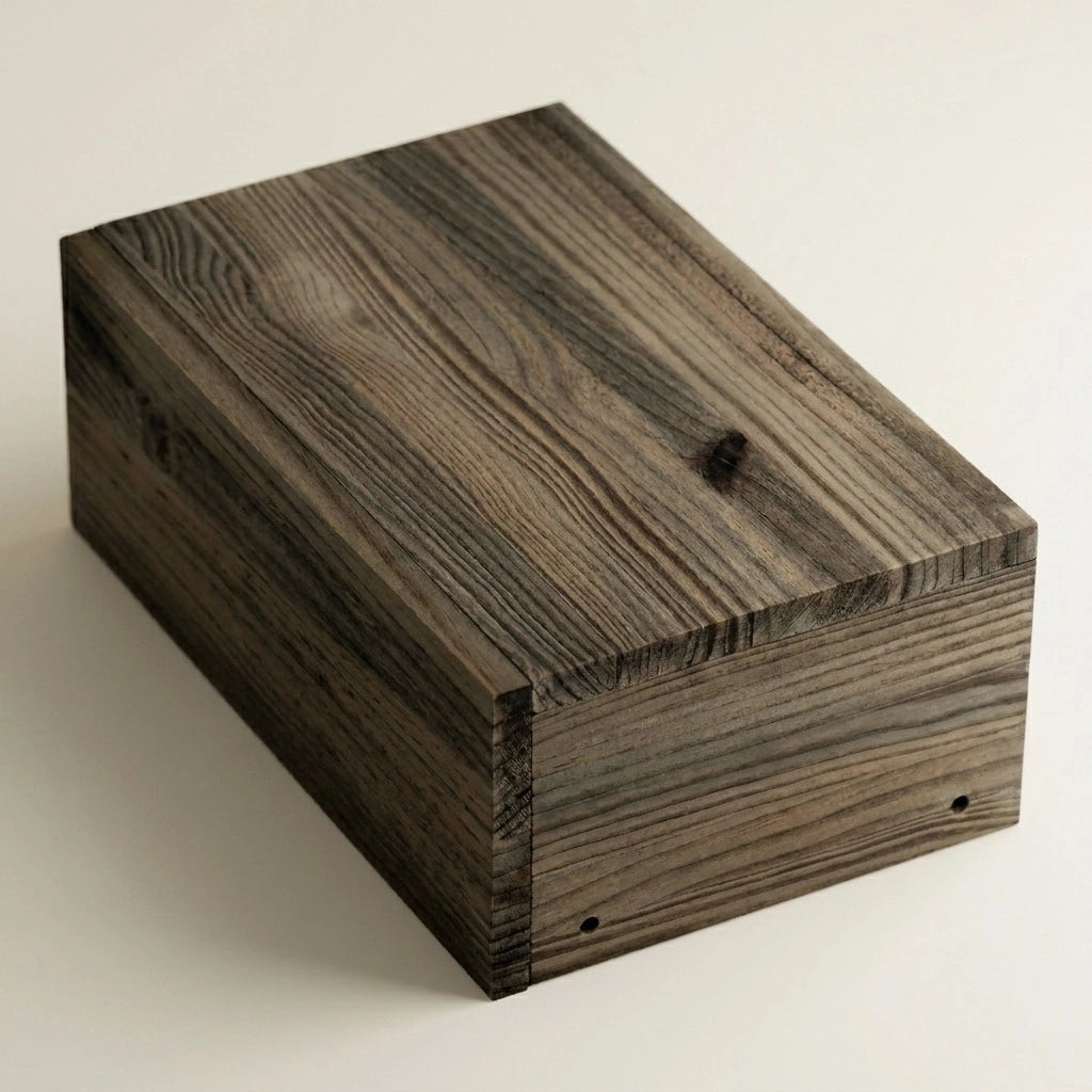 TONE Solid wood floating bedside table with drawer. "RAWGRAY" finish.
