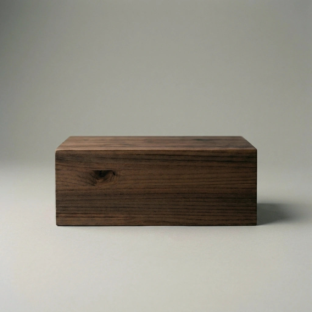 TONE Table de nuit flottante en bois massif avec cajón. Accabado "RAWGRAY".