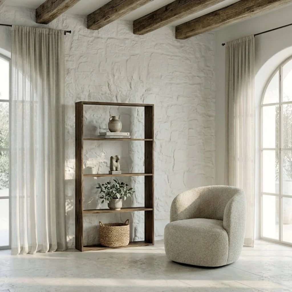 TSURUGI Estantería - Librería. Hauteur 145 cm. Acabadado "RAWGRAY"