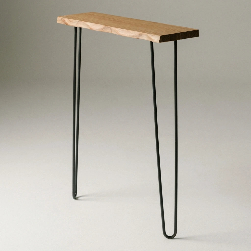 UTSUGI Console Table - Solid wood entryway table with live edge. "DARK" finish.