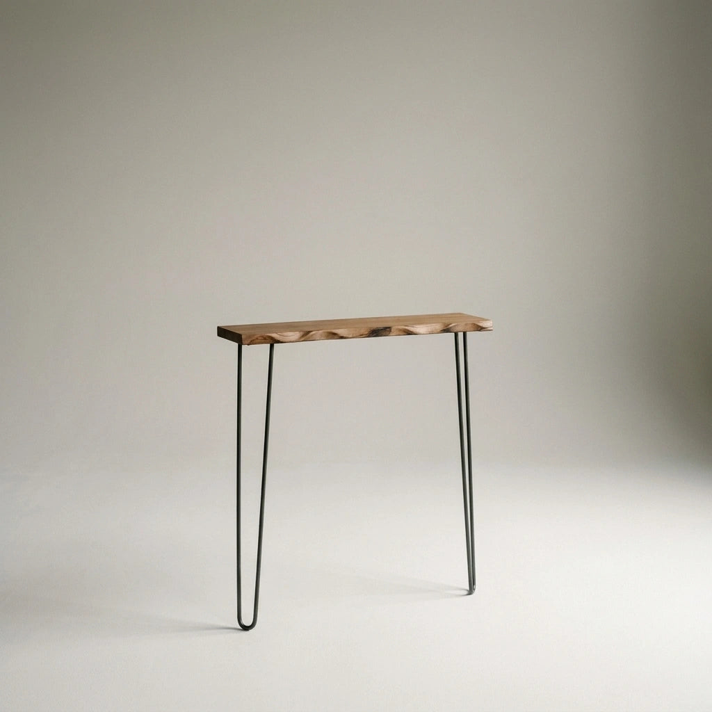 UTSUGI Console Table - Solid wood entryway table with live edge. "DARK" finish.