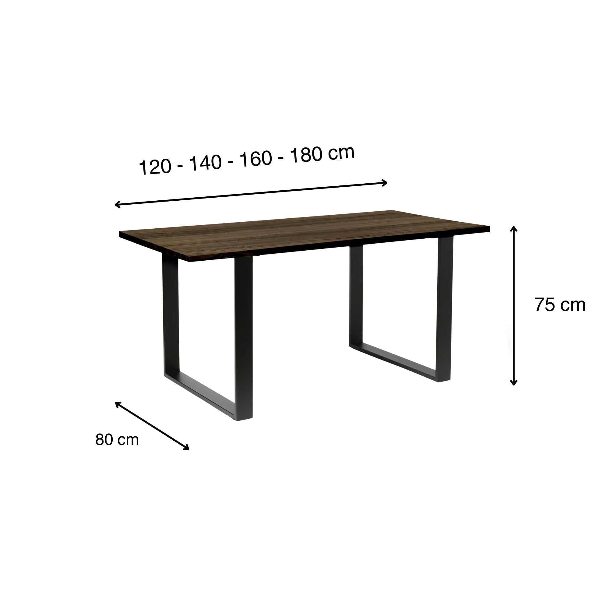KASA Mesa de comedor de madera maciza. Acabado "R A W  G R A Y".