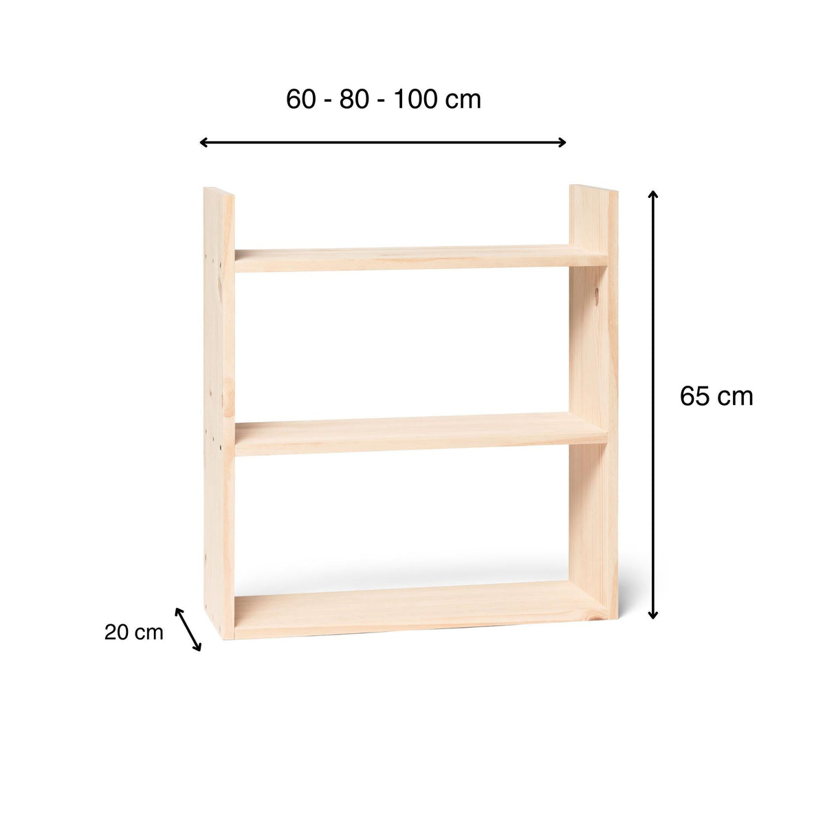 KUJU Kitchen Shelving Unit - Bookcase. "NATURAL" Finish.