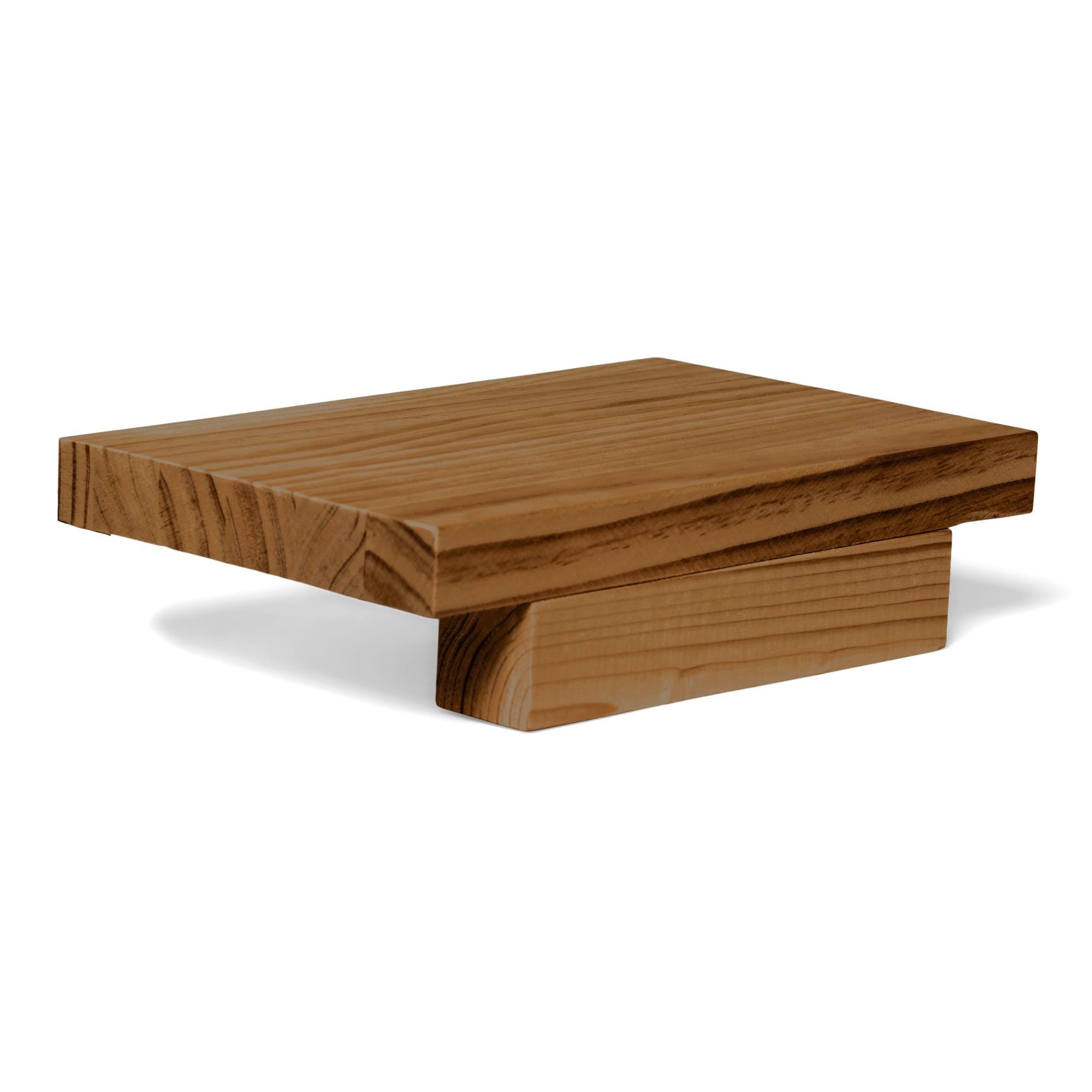 ONTAKE Mesita de noche flotante de madera maciza. Acabado "D A R K".