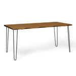 SHIOMI Mesa de comedor canto vivo de madera maciza. Acabado 