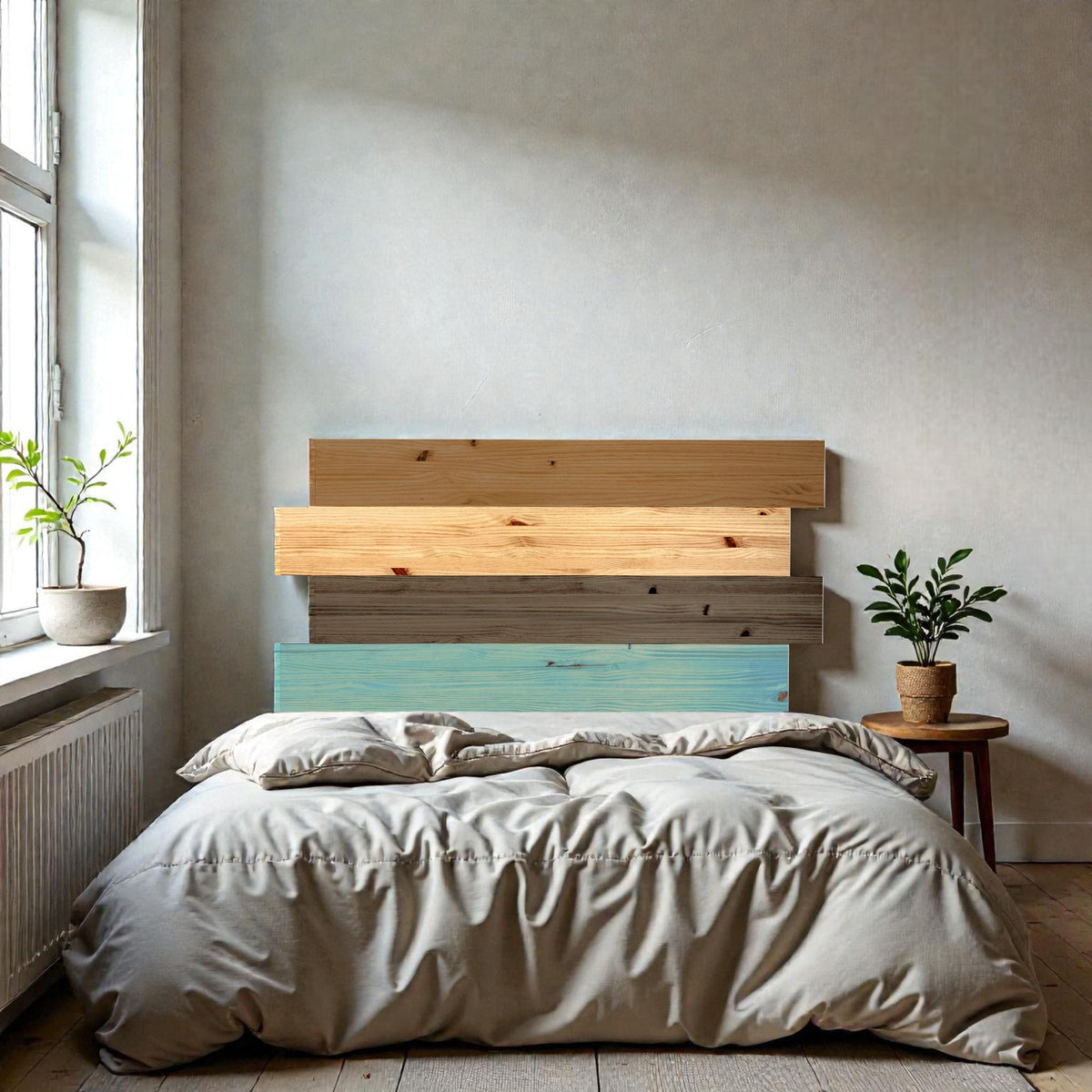 HIGASHI Cabecero de madera maciza. Altura: 80 cm. Acabado 