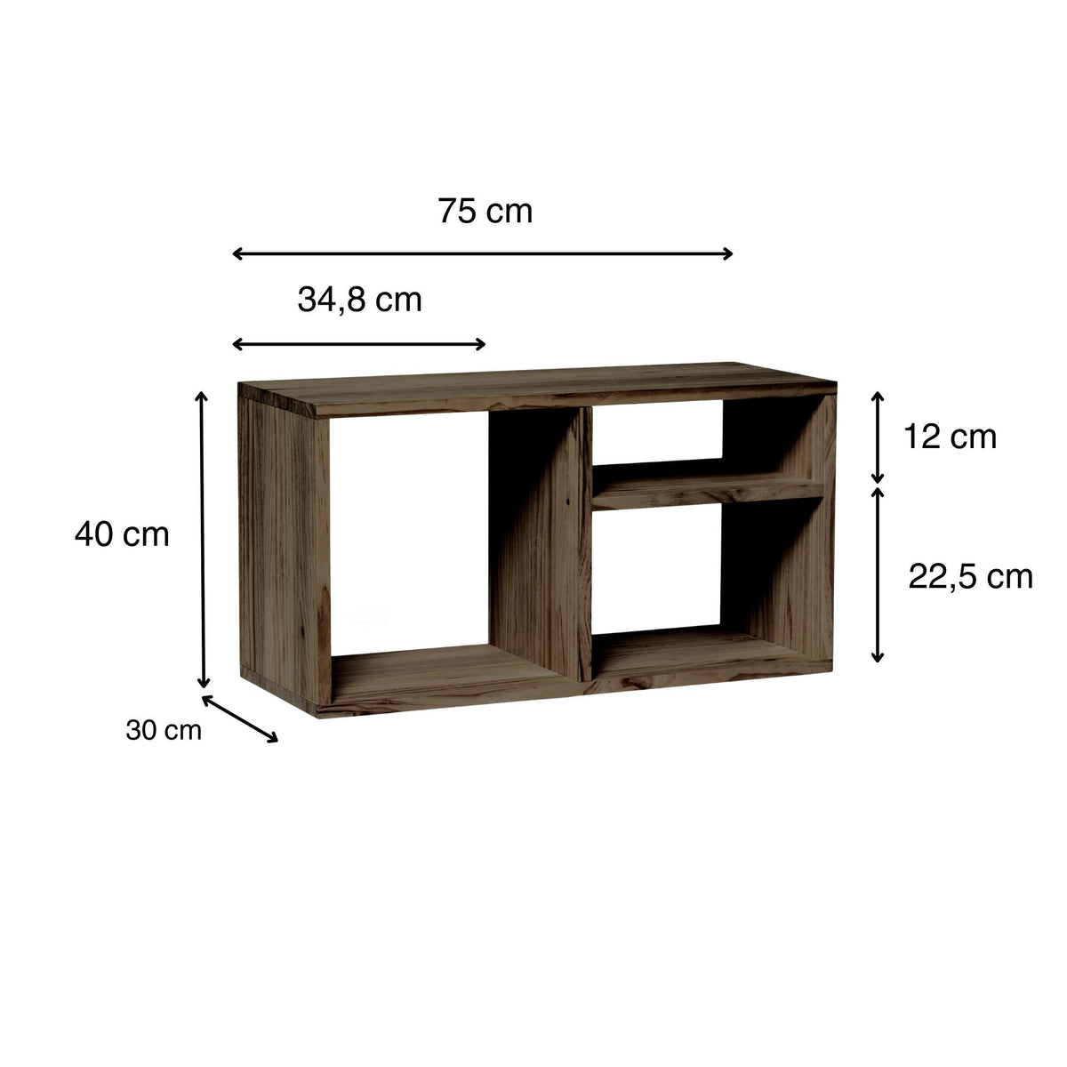 TESHIO Bookshelf - TV Unit. "RAWGRAY" Finish