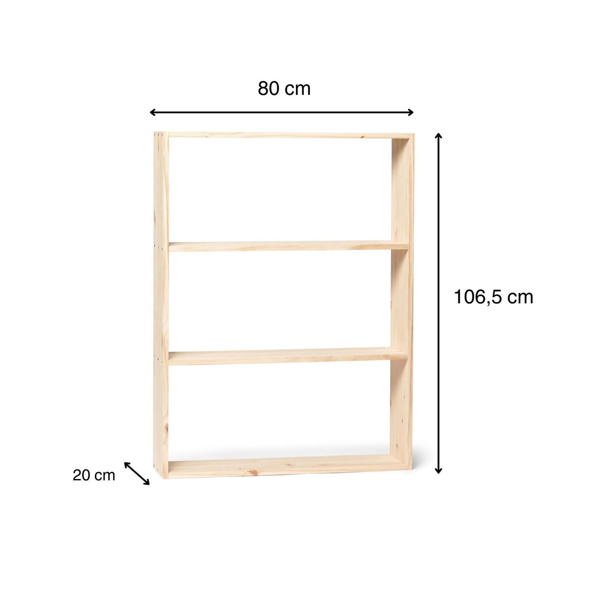 TSURUGI Bookshelf - Bookcase. Height 106.5 cm. "NATURAL" finish