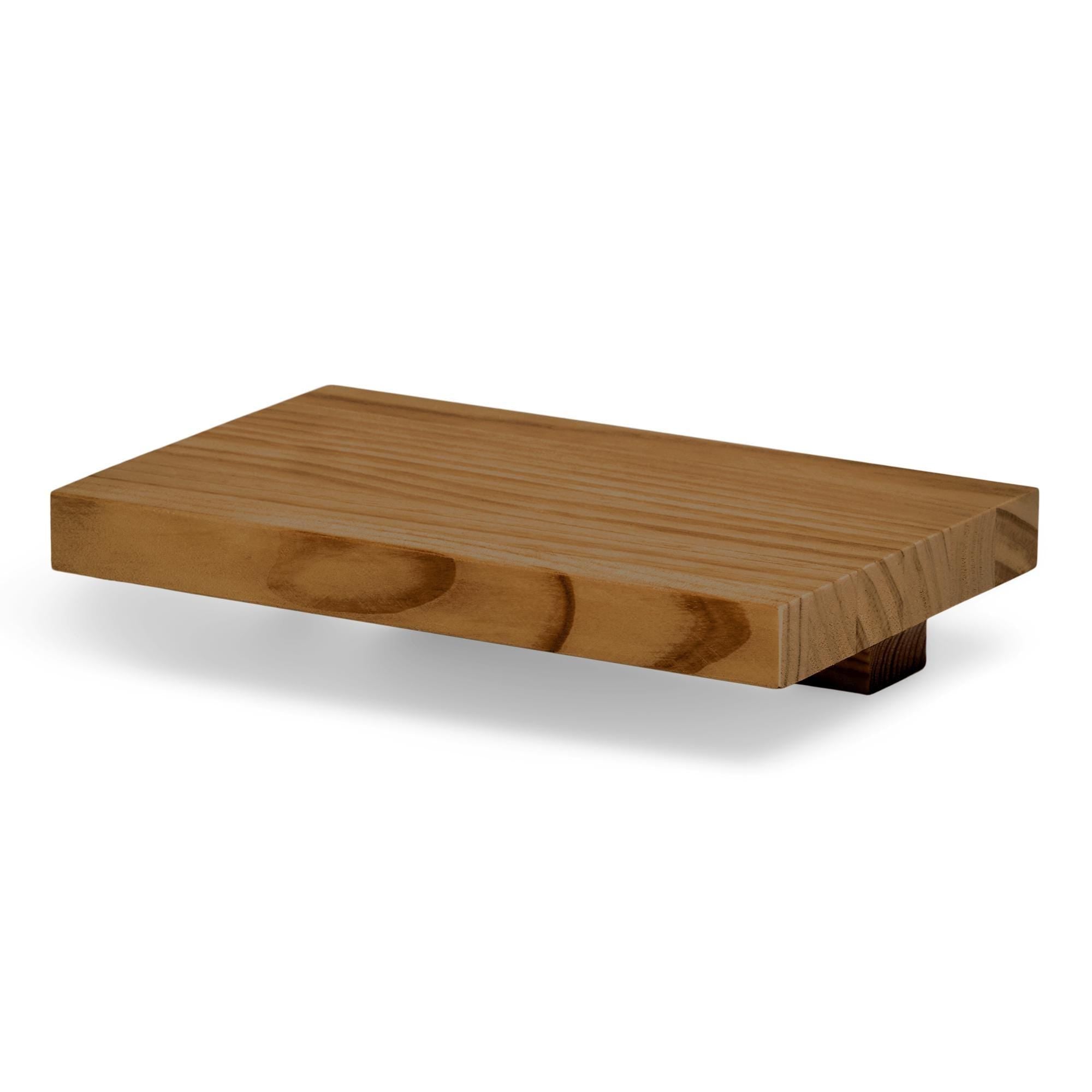 ONTAKE Mesita de noche flotante de madera maciza. Acabado "D A R K".