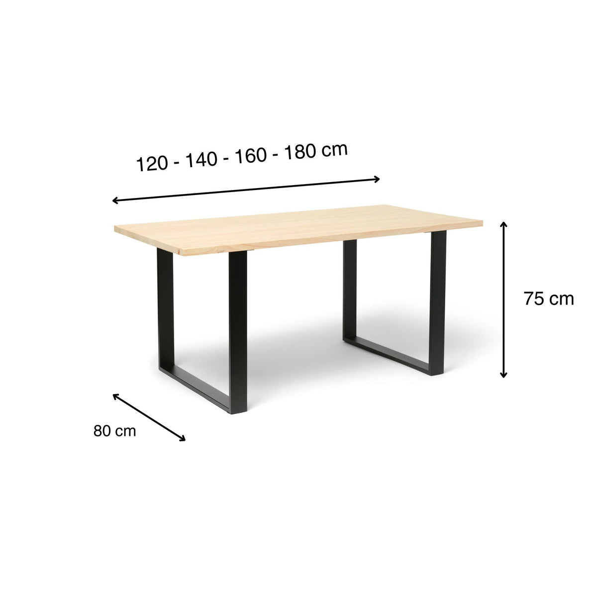 KASA Solid wood dining table. "NATURAL" finish.