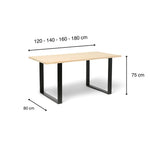 KASA Mesa de comedor de madera maciza. Acabado 