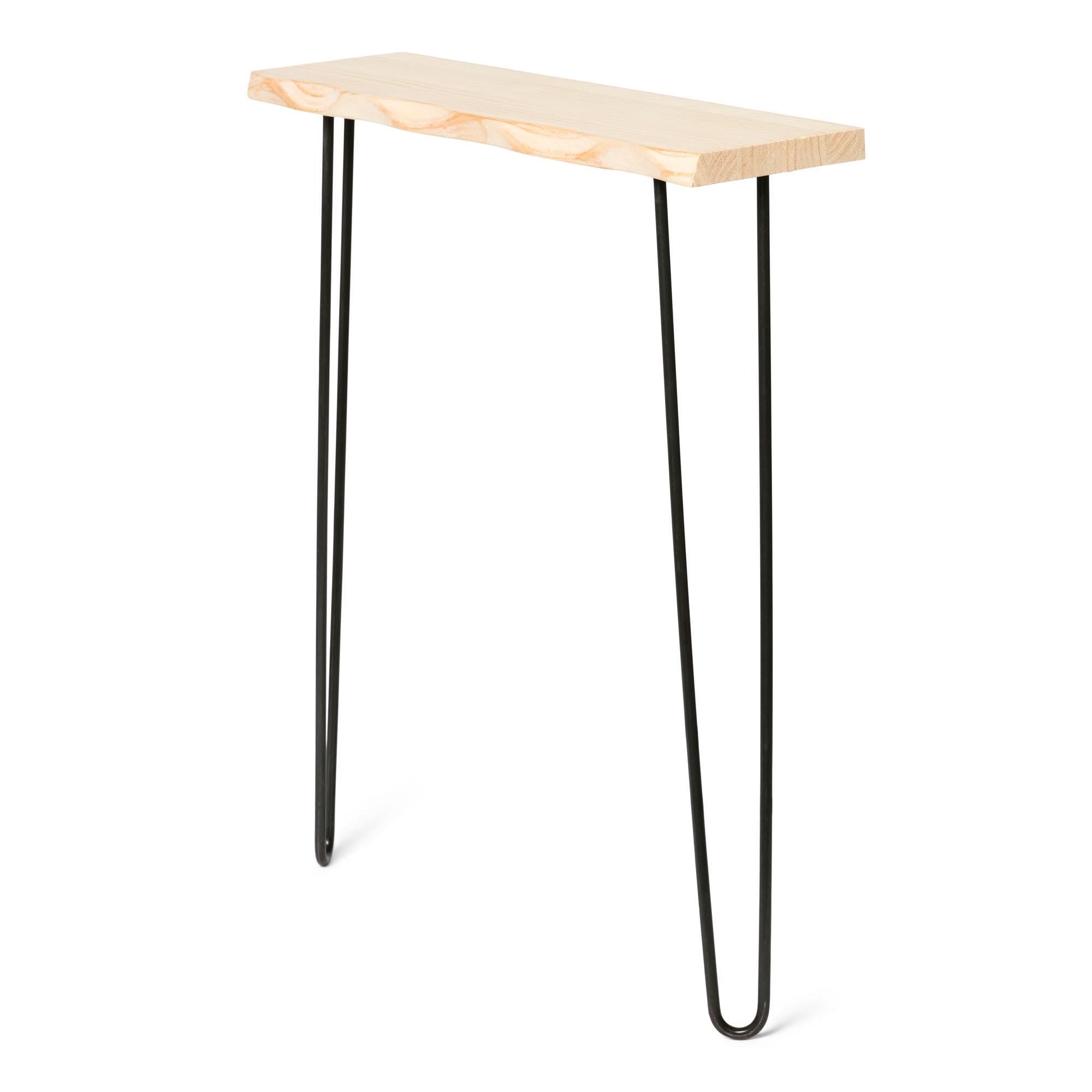 UTSUGI Consola - Recibidor de madera maciza con borde vivo. Acabado "N A T U R A L".