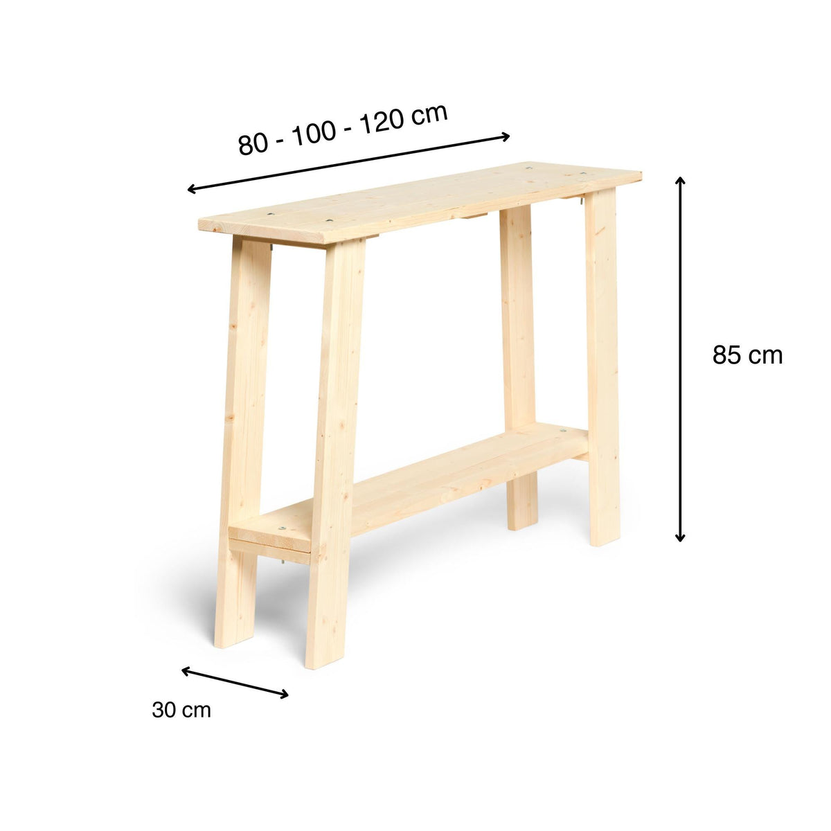 NASU Console - Hallway table in solid wood. "NATURAL" finish.