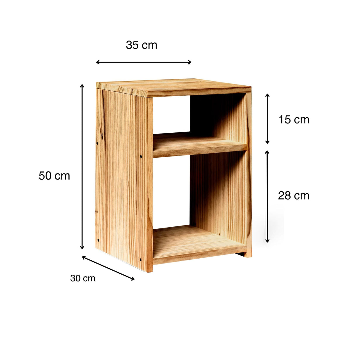 TEKARI Solid wood bedside table. "OAK" finish.