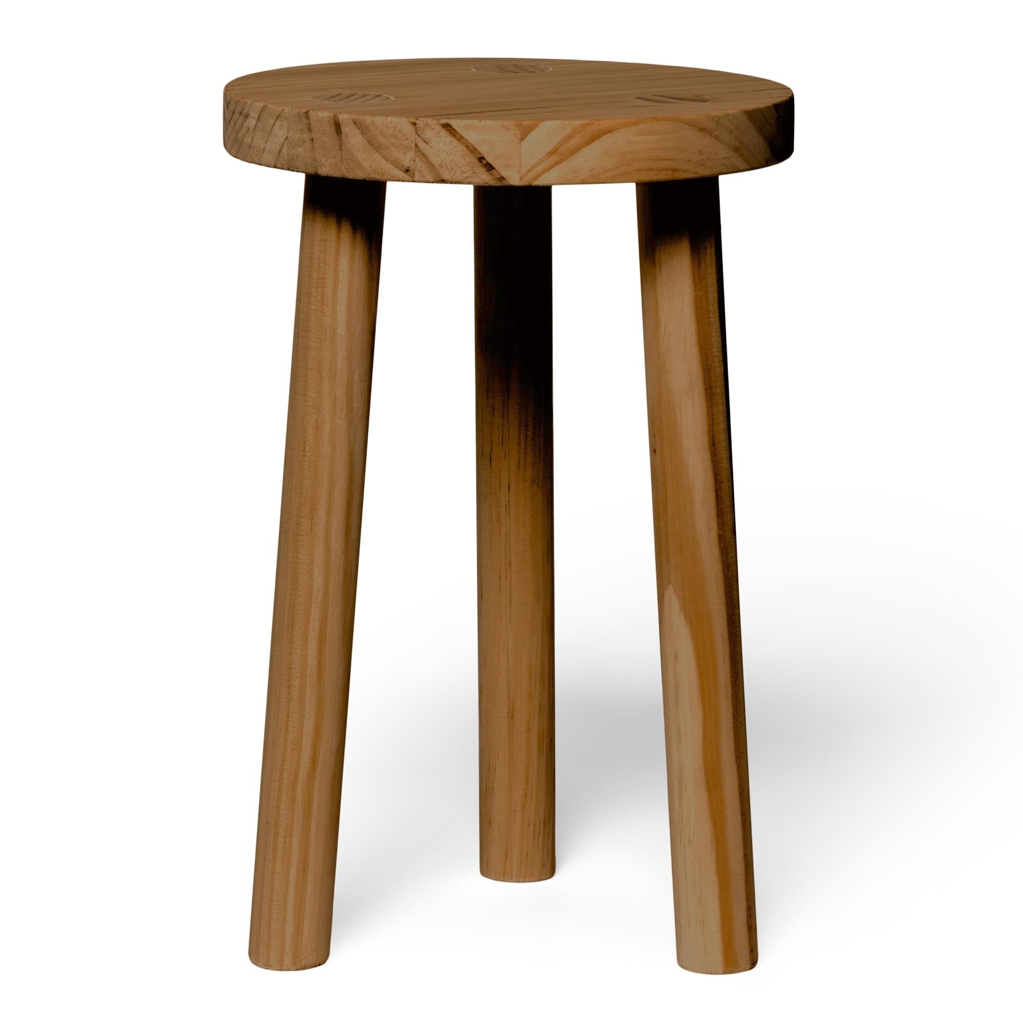 KARASAWA Taburete - Mesita de noche de madera maciza. Acabado "D A R K".