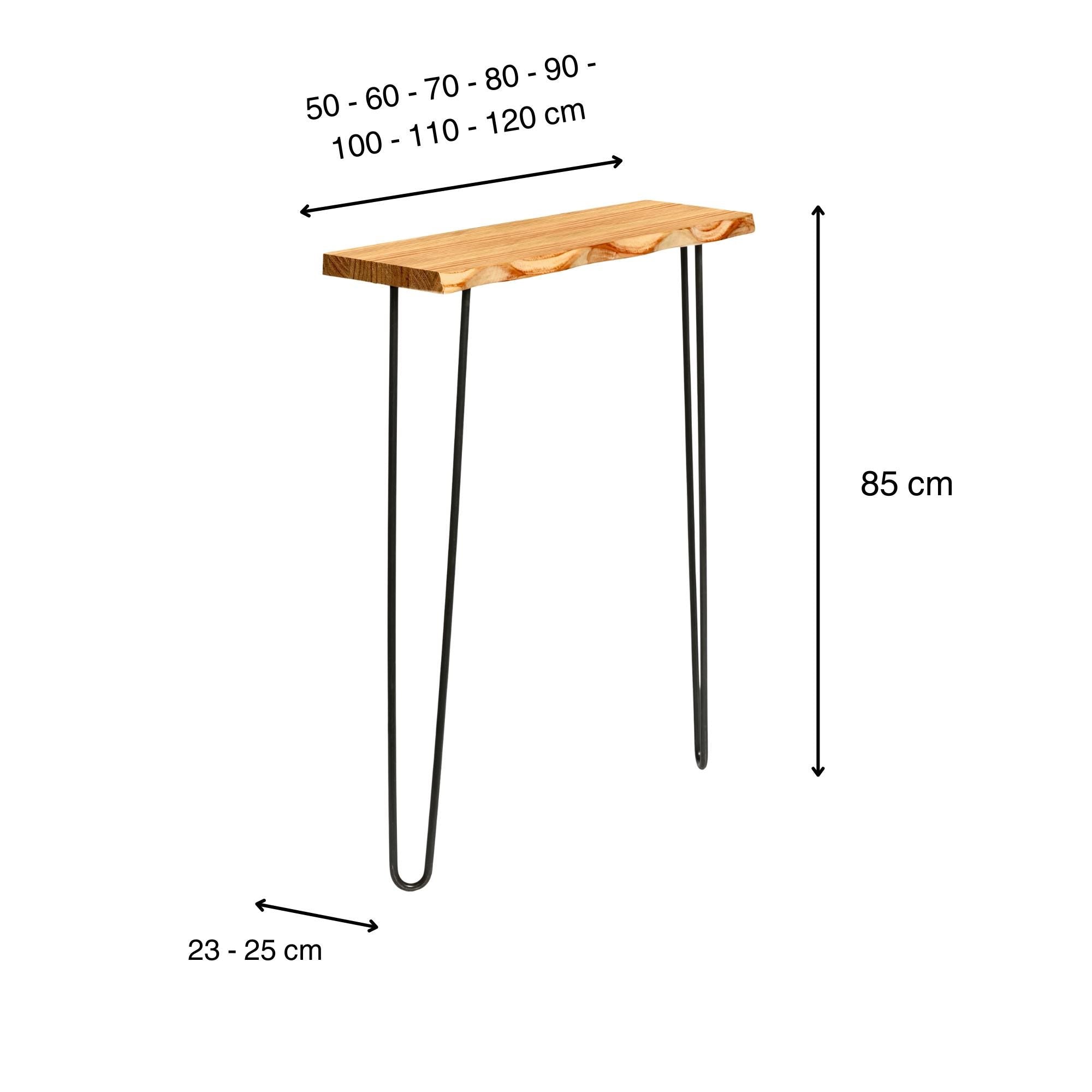 UTSUGI Consola - Recibidor de madera maciza con borde vivo. Acabado "O A K".