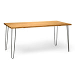 SENJO Mesa de comedor canto vivo de madera maciza. Acabado 