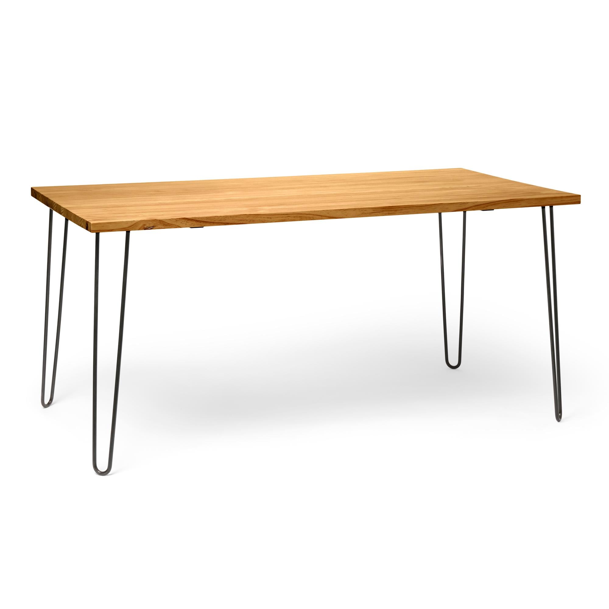 SENJO Mesa de comedor canto vivo de madera maciza. Acabado "O A K".