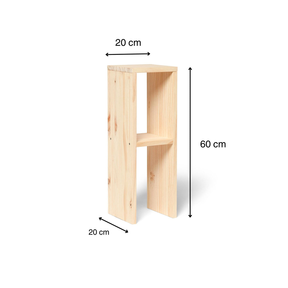 IWAKI Solid wood bedside table. "NATURAL" finish.