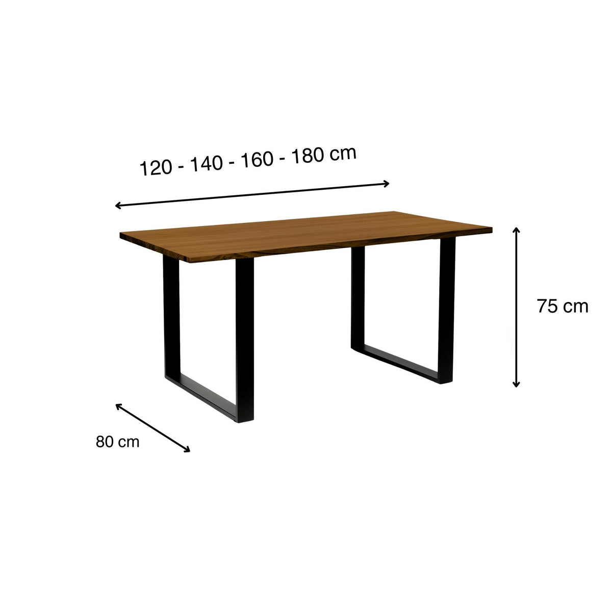 KASA Solid wood dining table. "DARK" finish.