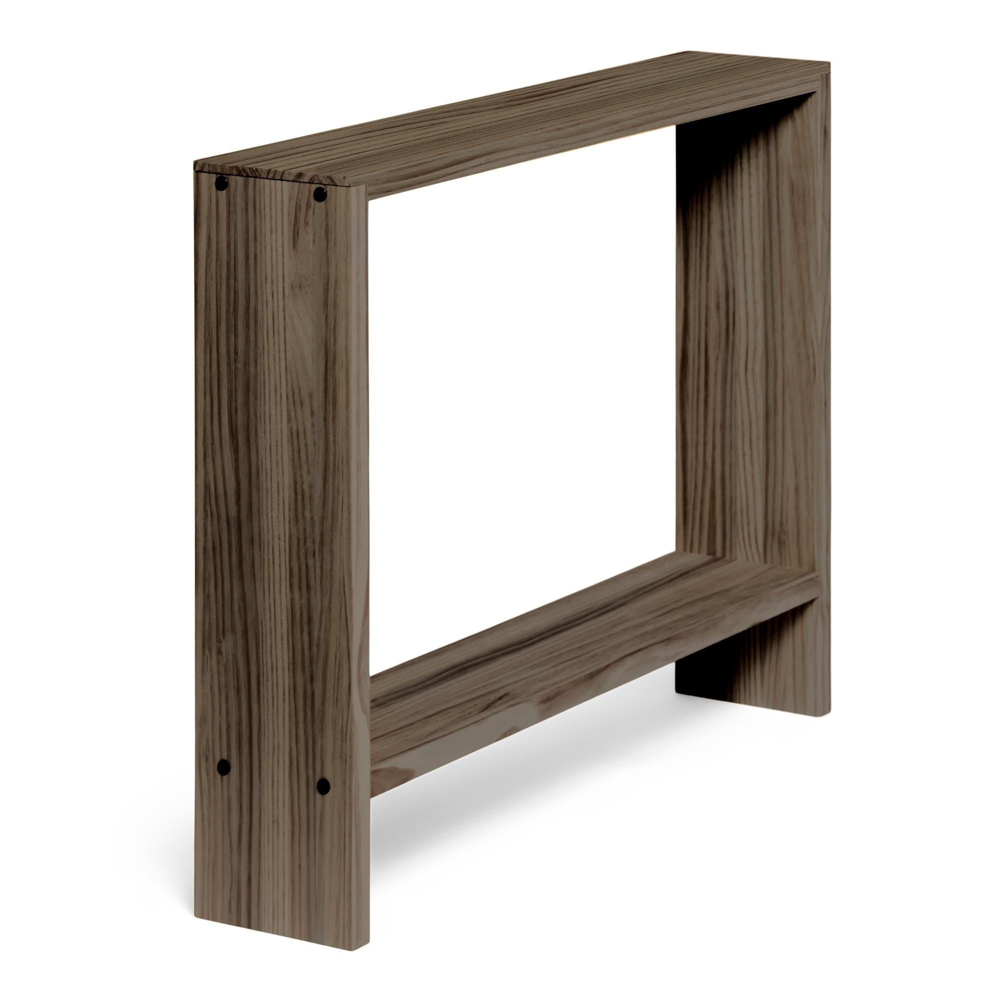 AGANO Consola - Recibidor de madera maciza. Acabado "R A W  G R A Y".