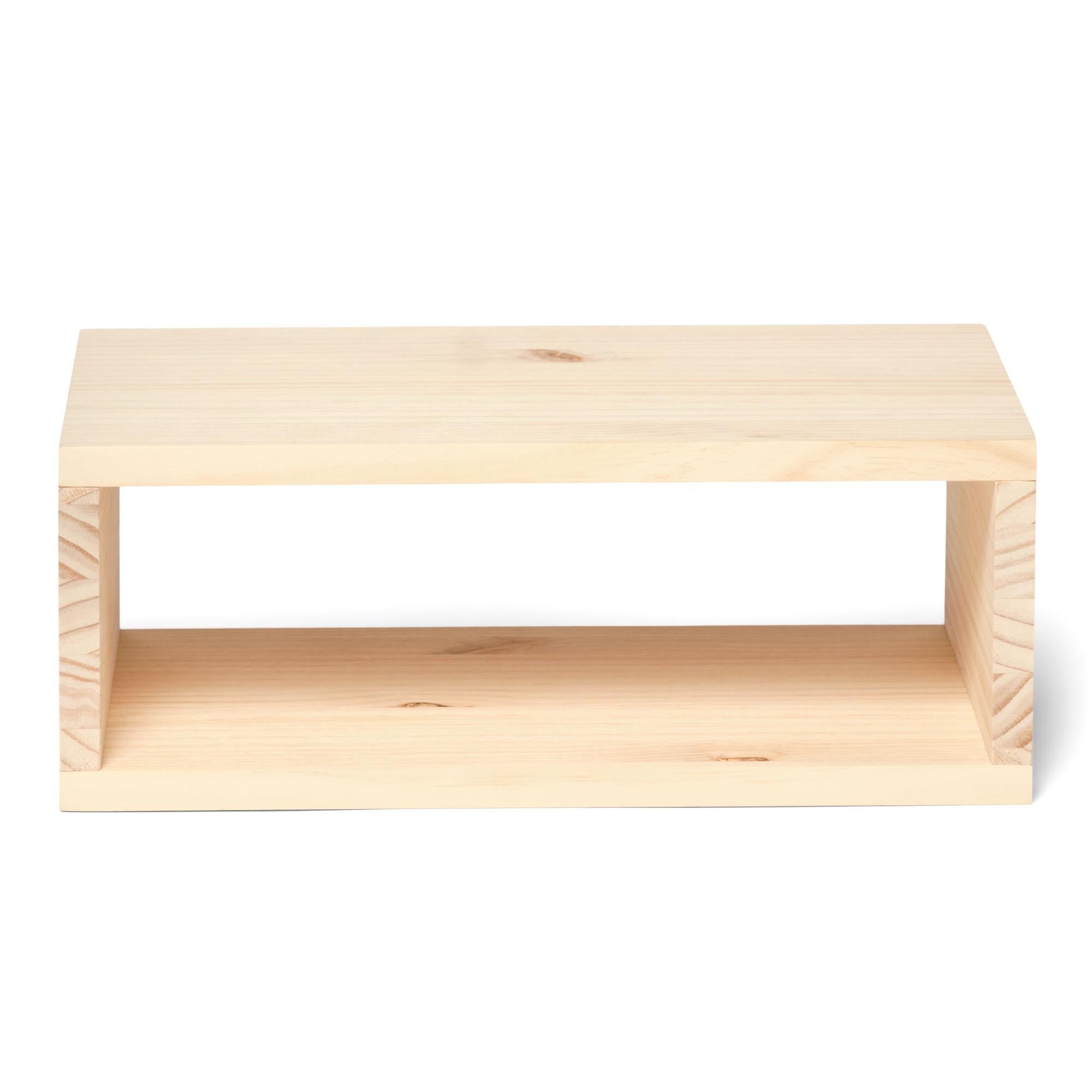 KINPU Mesita de noche flotante de madera maciza. Acabado "N A T U R A L".