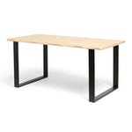 GASSAN Mesa de comedor canto vivo de madera maciza. Acabado 