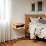 KINPU Table de nuit flottante en bois massif. Acabado 